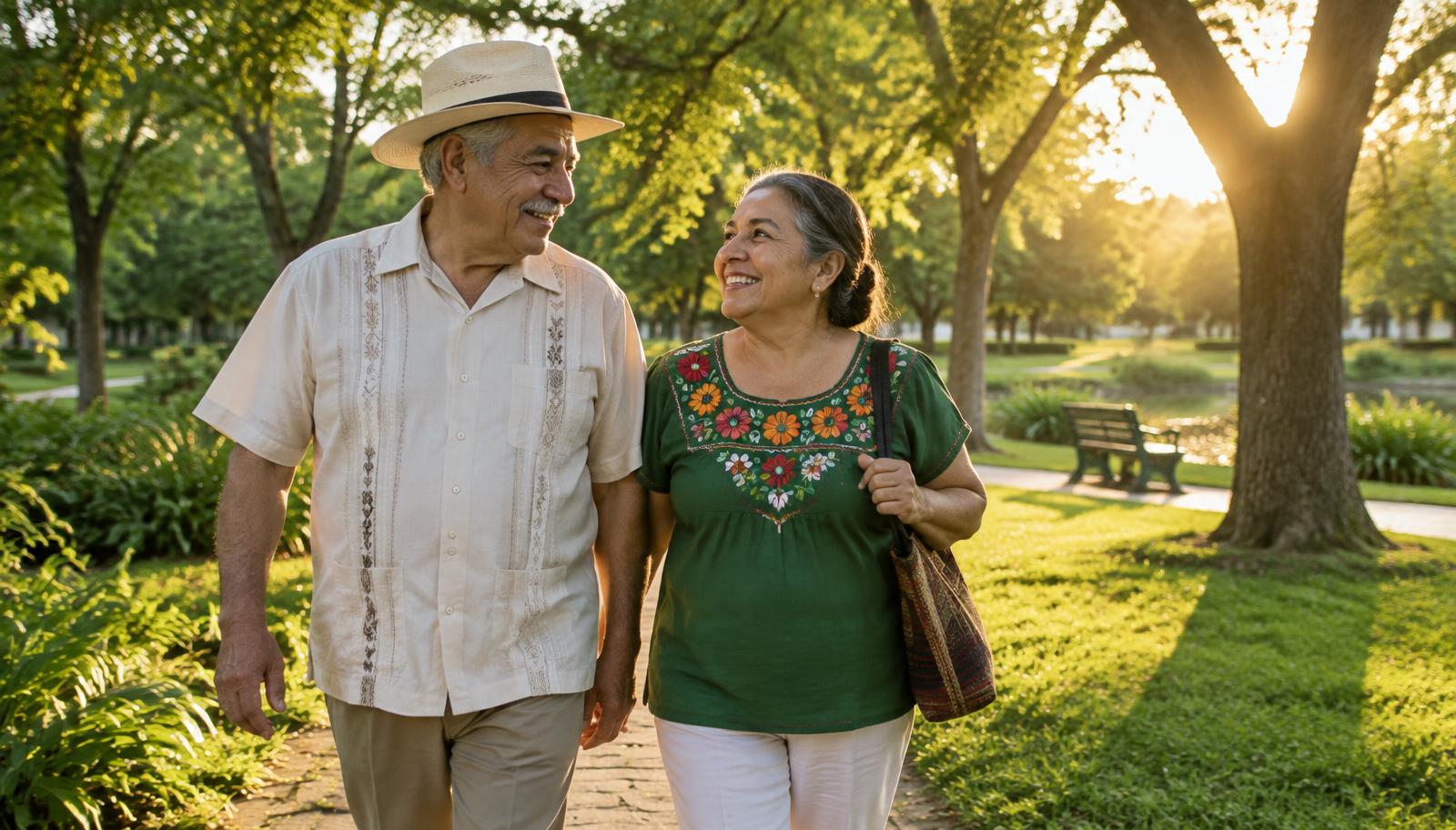 Pareja de jubilados paseando